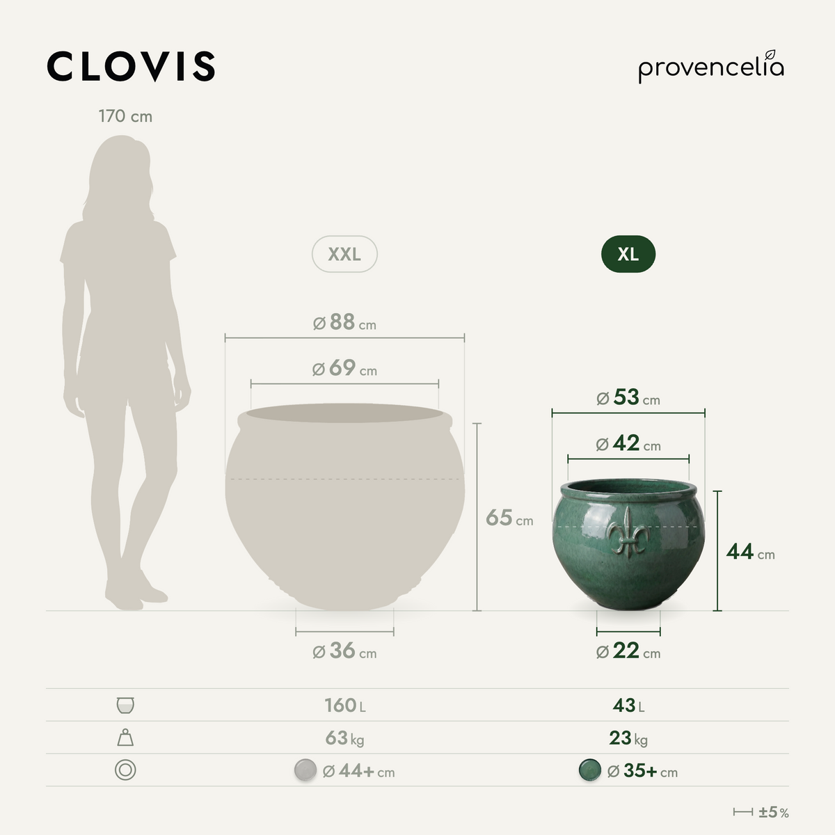 CLOVIS XL – Maße