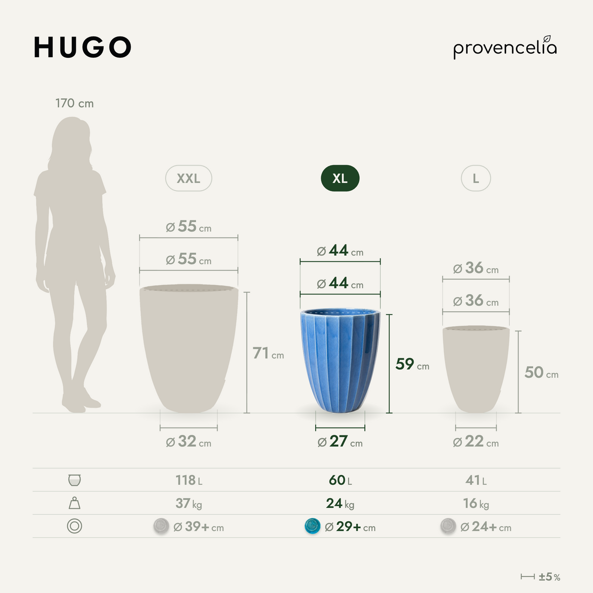 HUGO XL – Maße