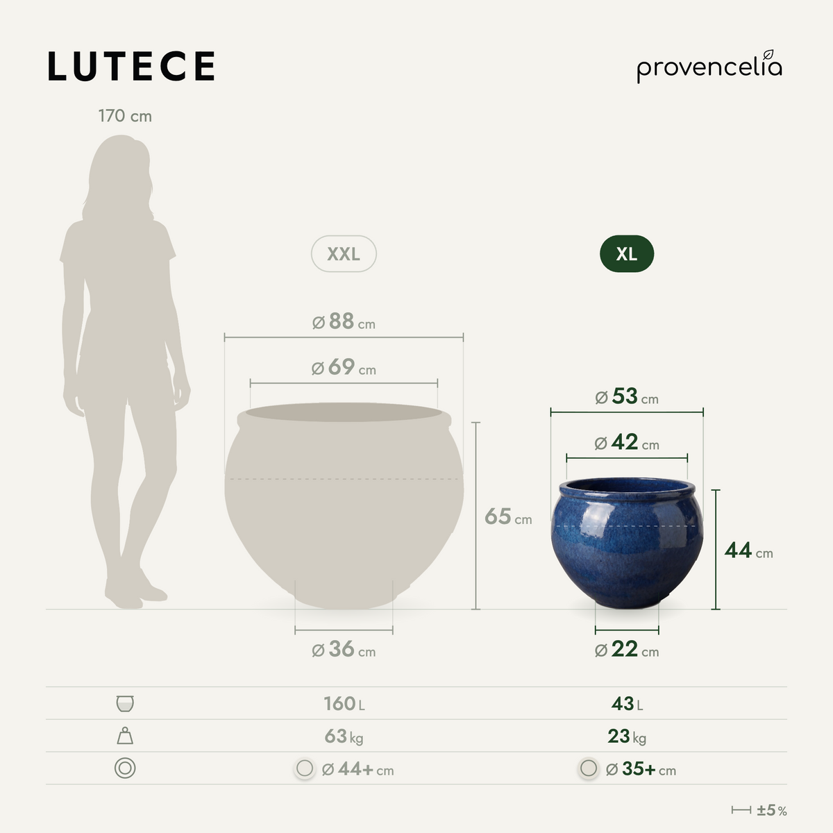 LUTECE XL – Maße