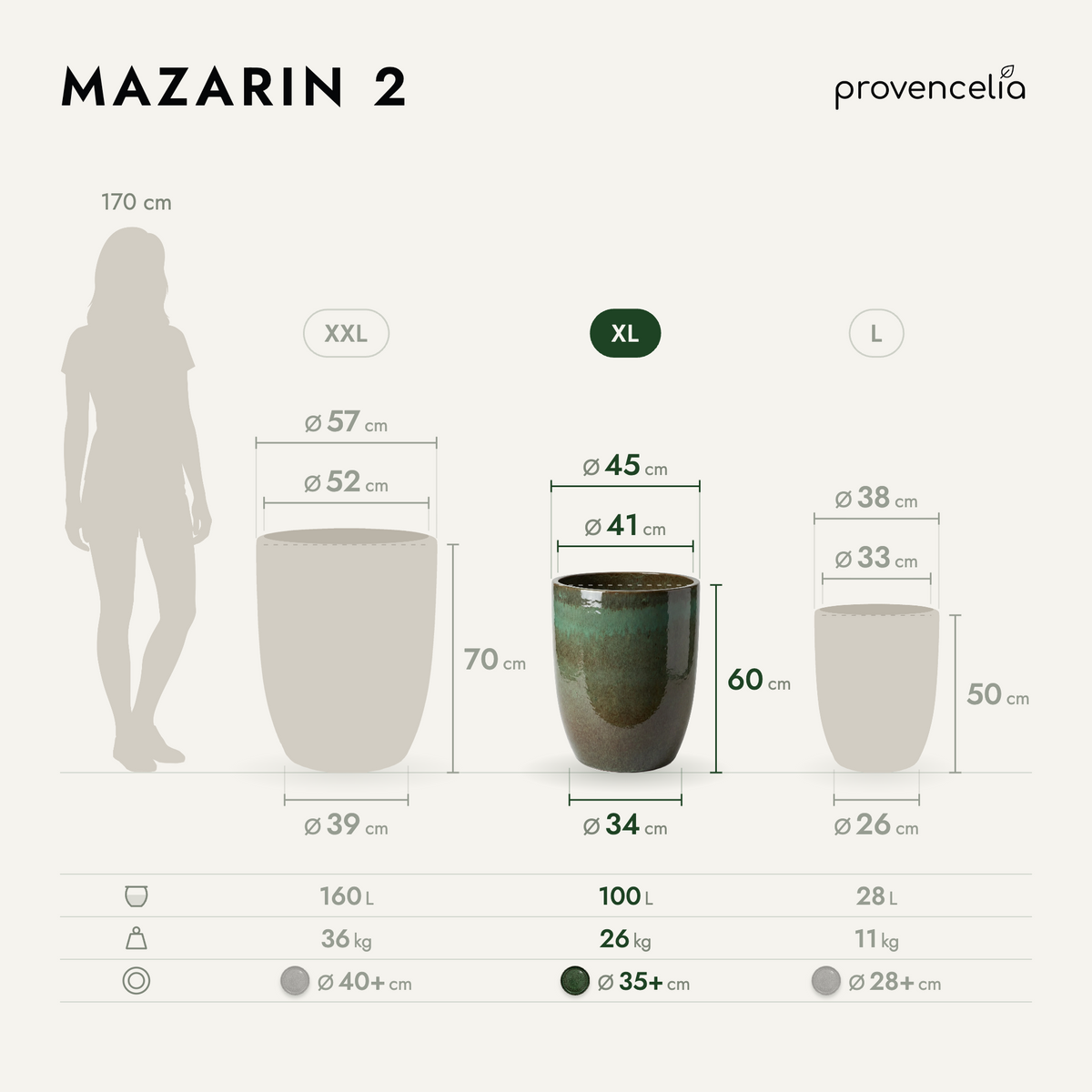 MAZARIN 2 XL – Maße