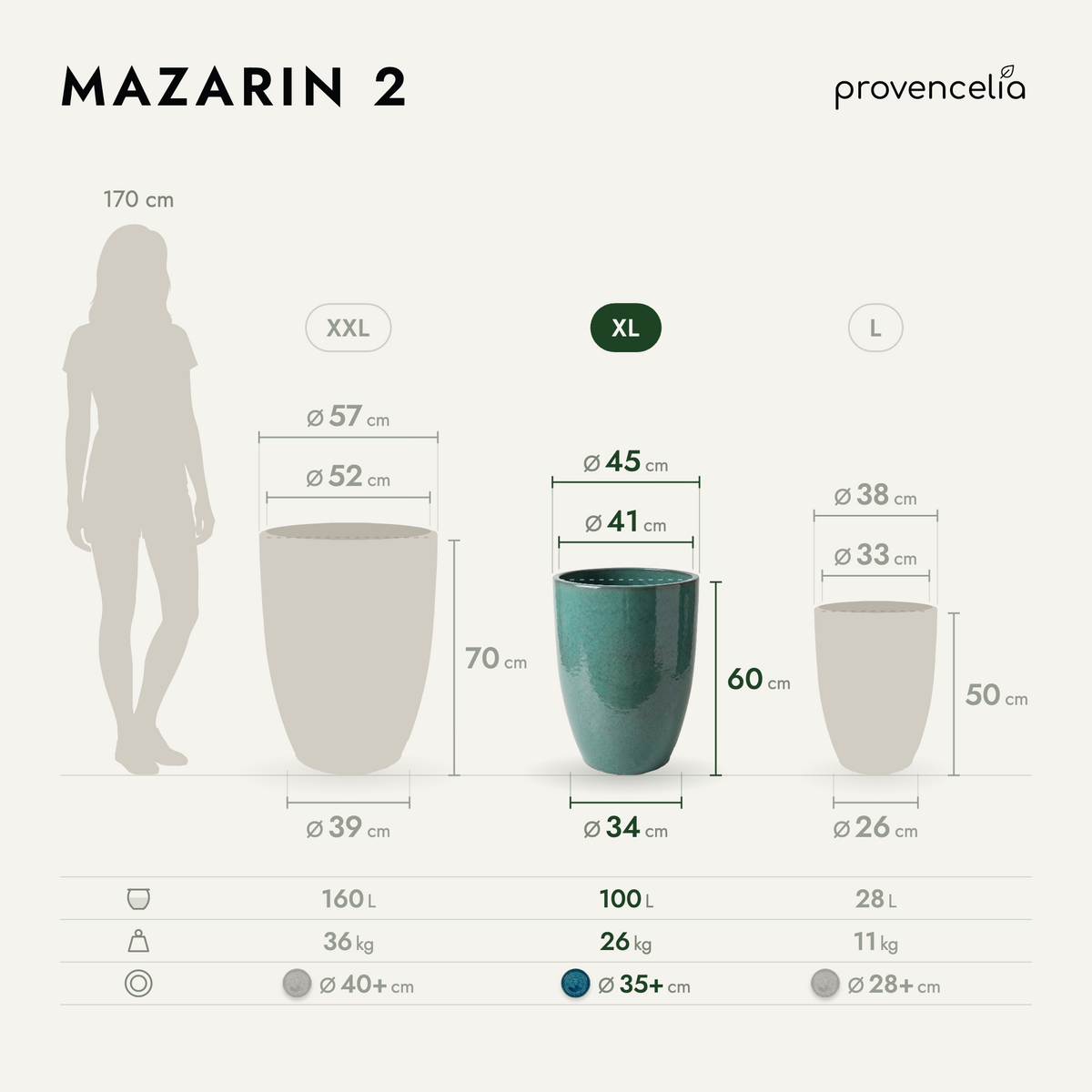 MAZARIN 2 XL – Maße