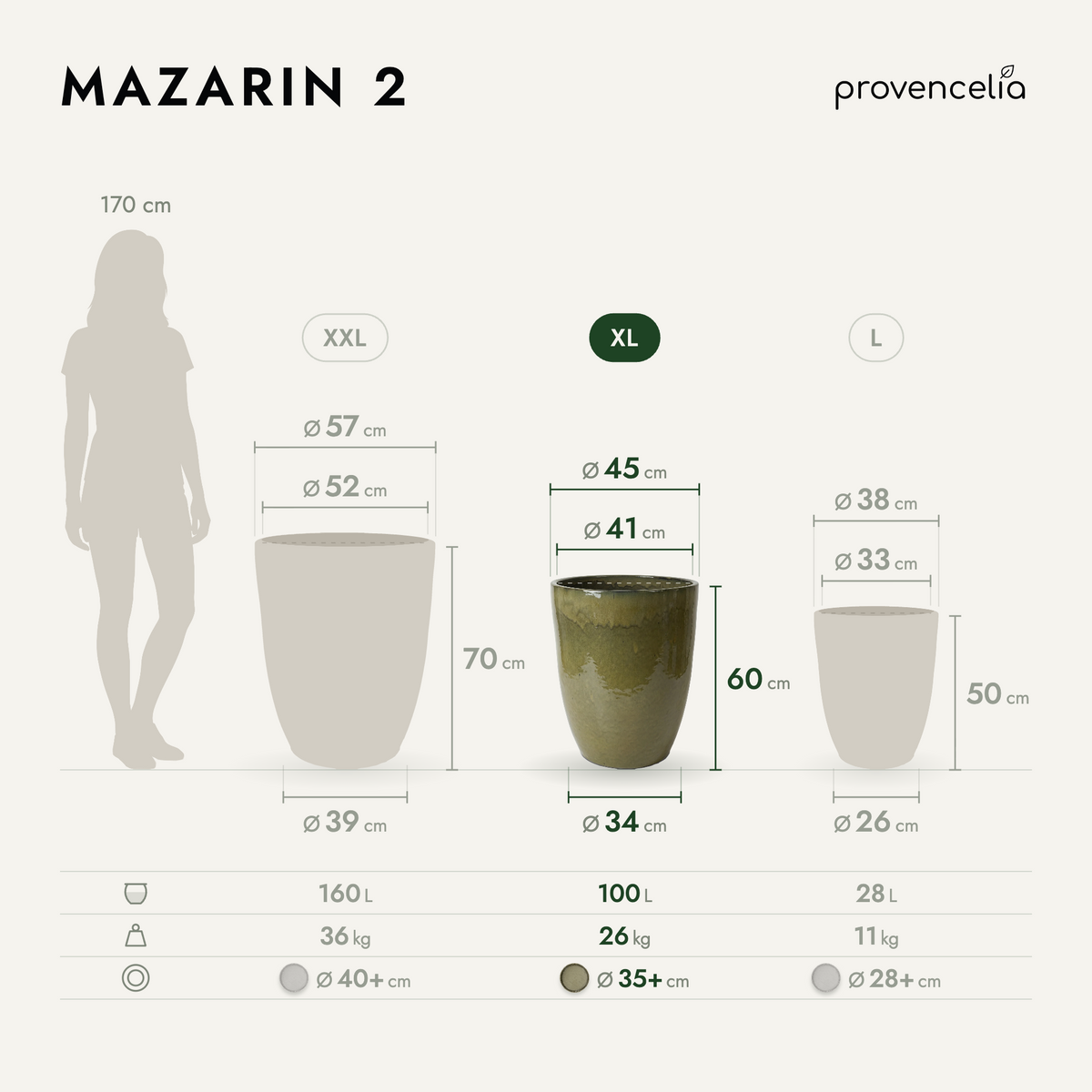 MAZARIN 2 XL – Maße