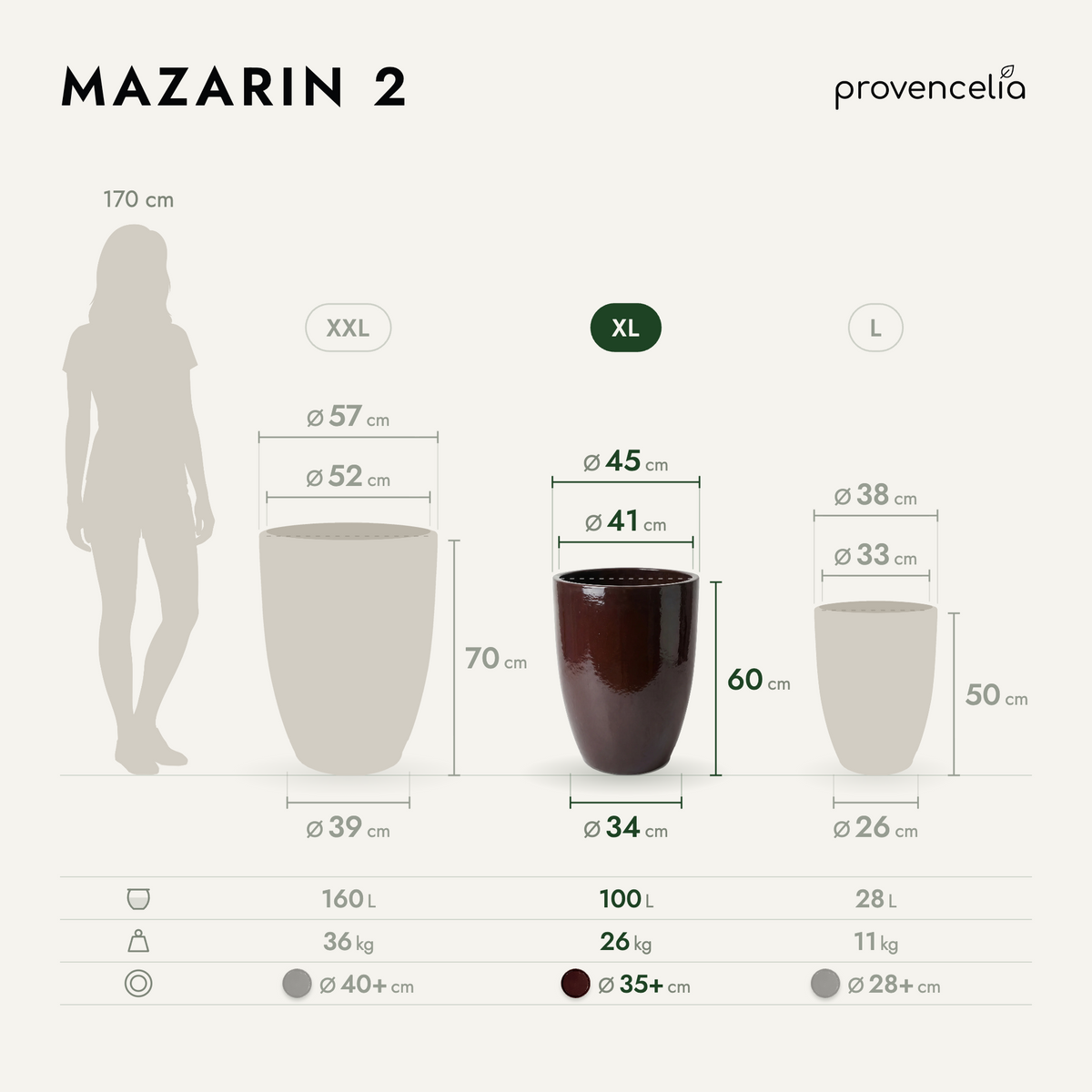MAZARIN 2 XL – Maße