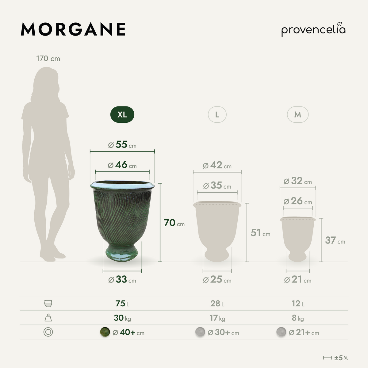 MORGANE XL – Maße