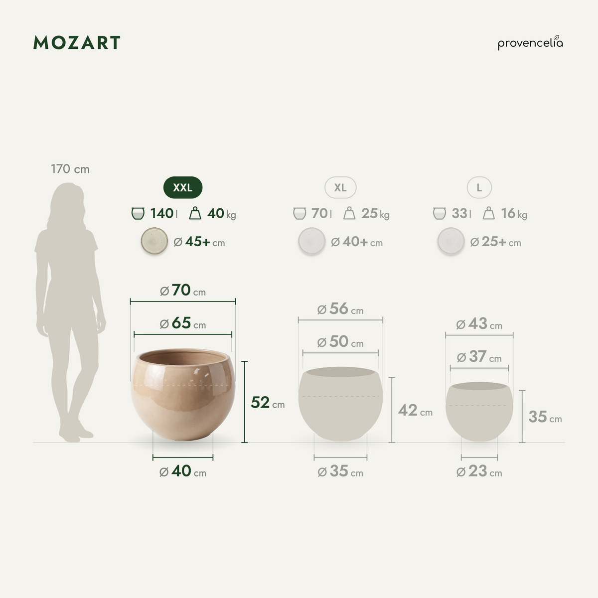 MOZART XXL – rozměry