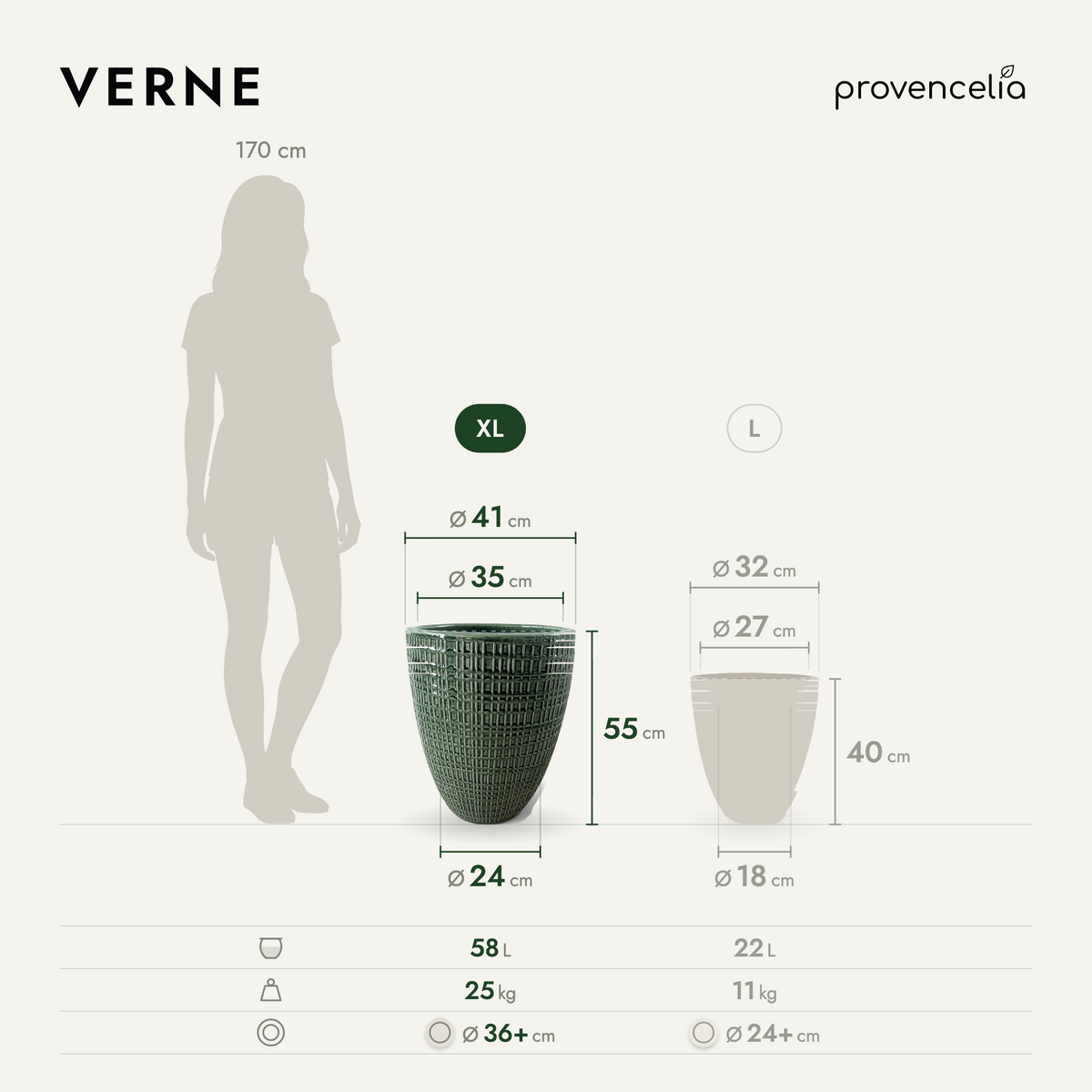 VERNE XL – Maße