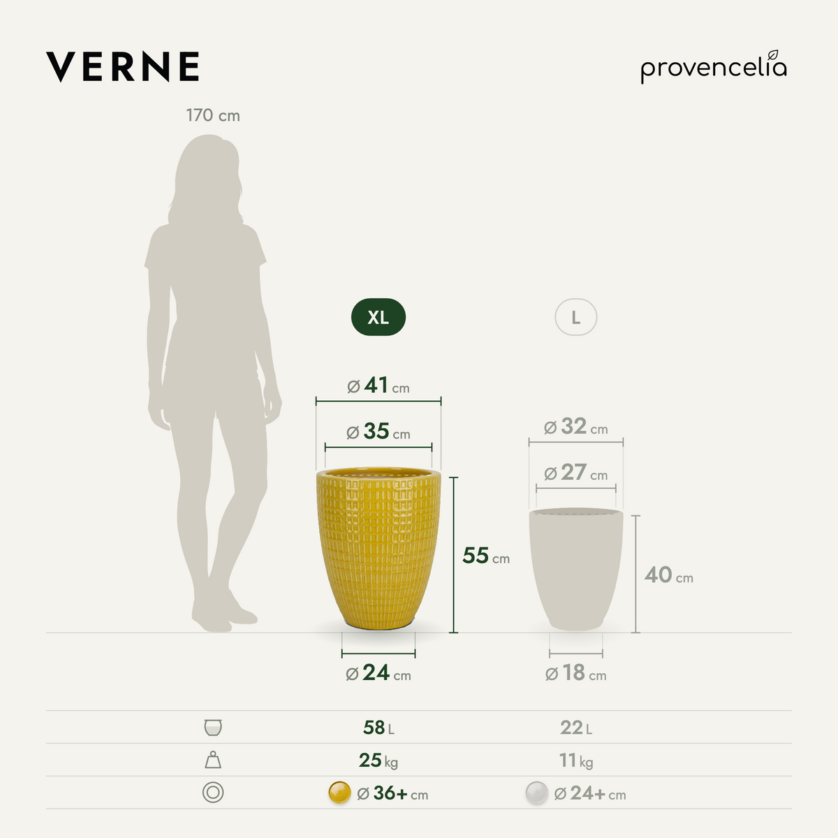 VERNE XL – Maße