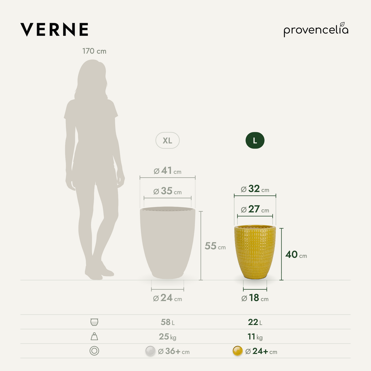 VERNE L – Maße