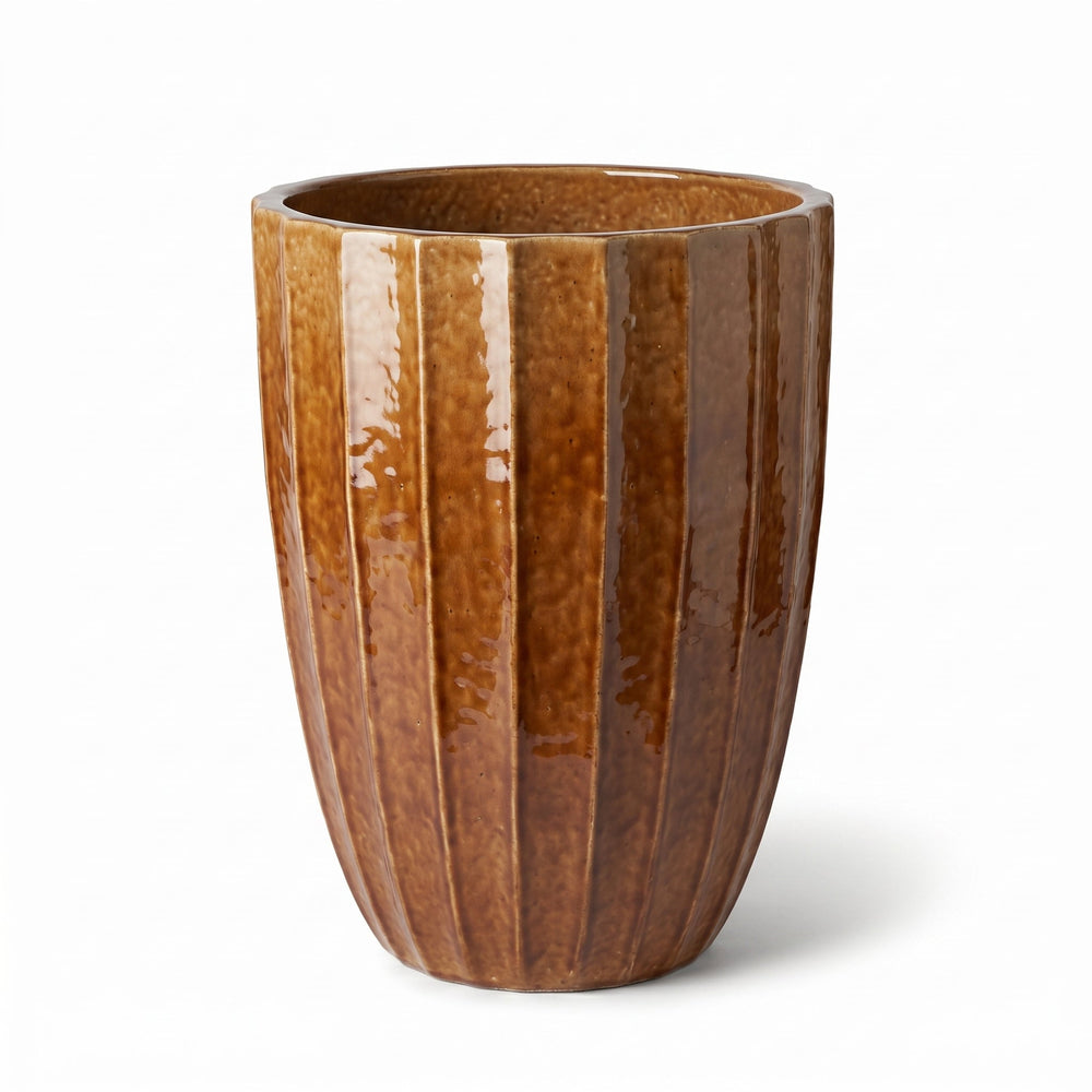 Keramik-Pflanzkübel HUGO - Rinde - XL: 44 x 59 cm