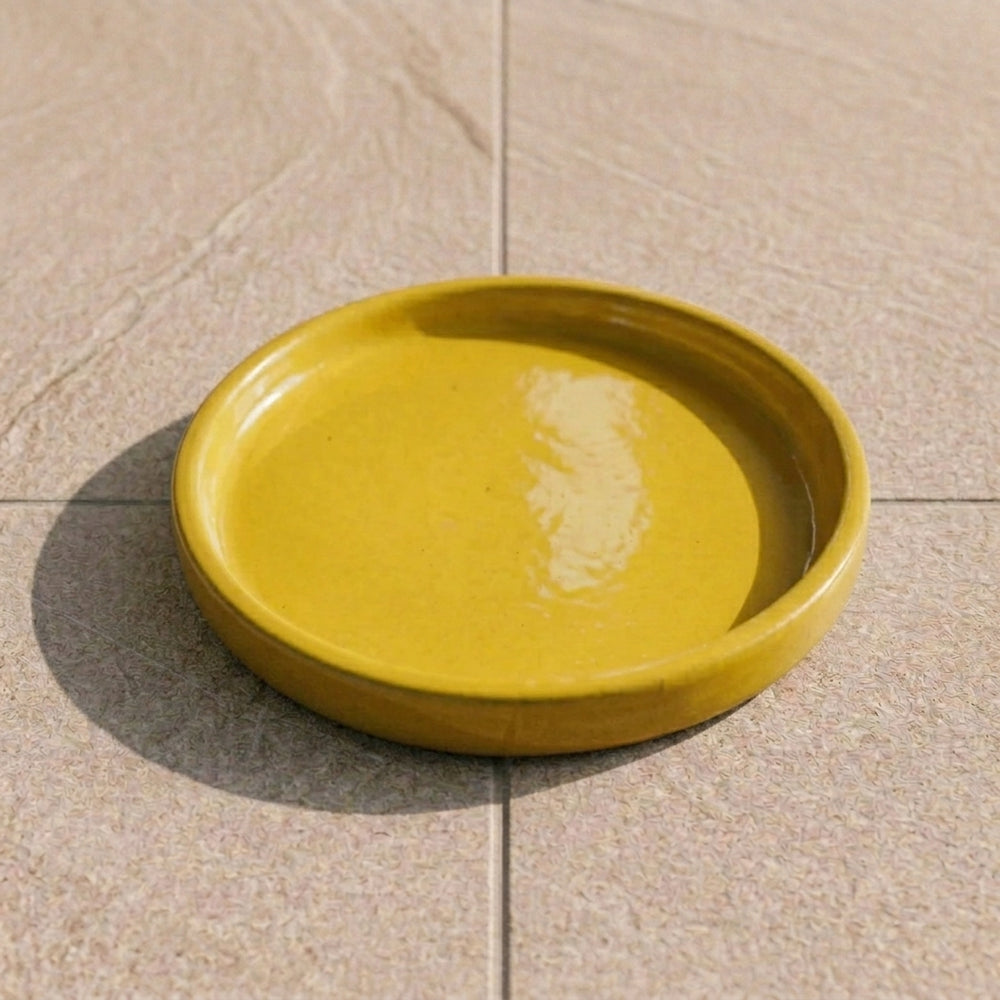 Untersetzer für Pflanzkübel – Gelb (Ø 15–40 cm)