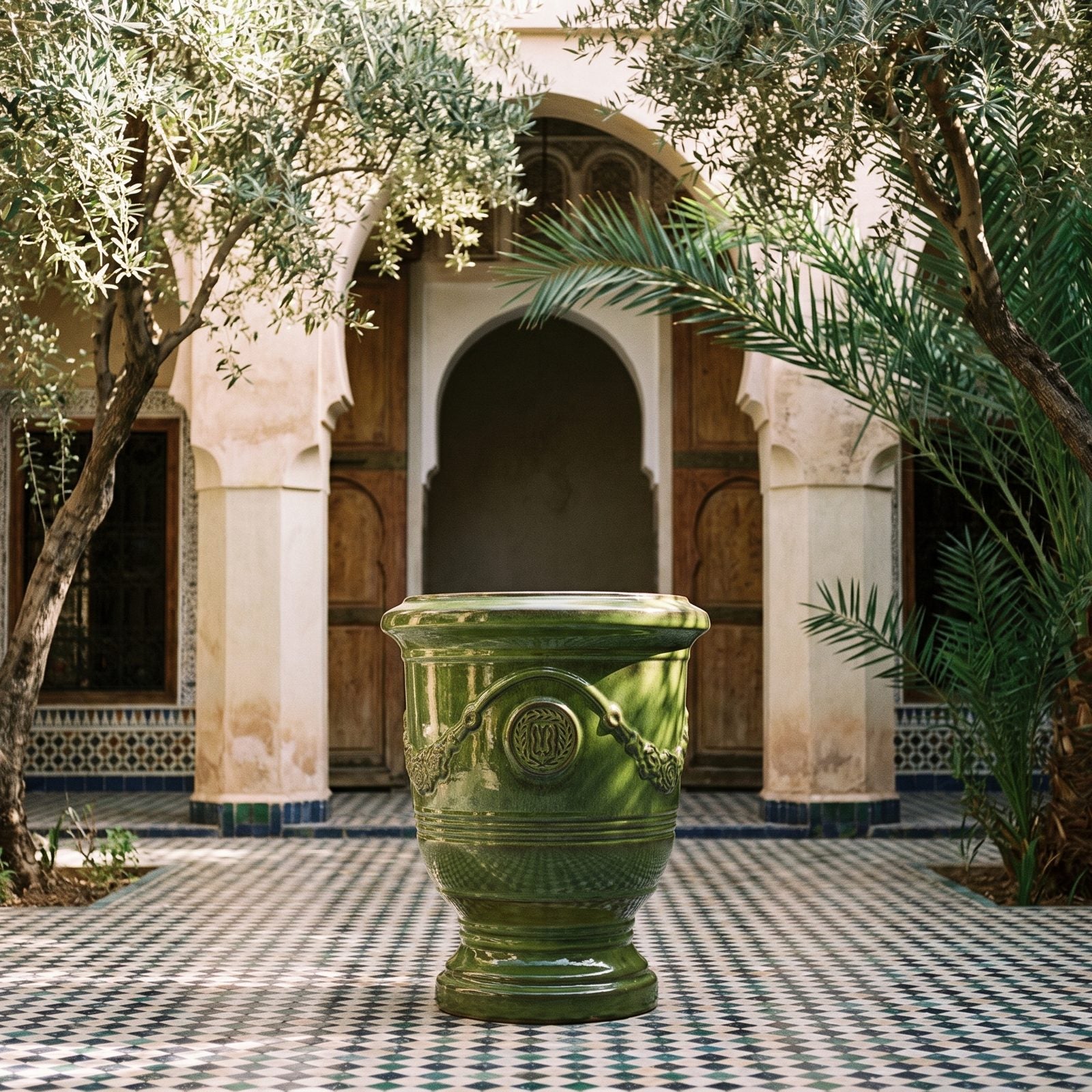 RICHELIEU Tropengrün im Innenhof eines Riads in Marrakesch